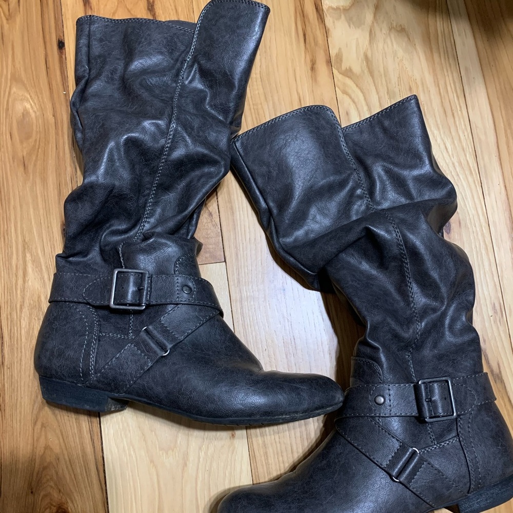 Gray boots